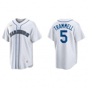 Men's Seattle Mariners Taylor Trammell White Cooperstown Collection Home Jersey