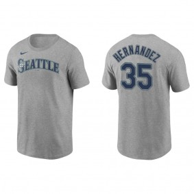 Men's Seattle Mariners Teoscar Hernandez Gray Name & Number T-Shirt