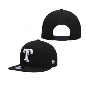 Men's Texas Rangers Black Team 9FIFTY Snapback Hat