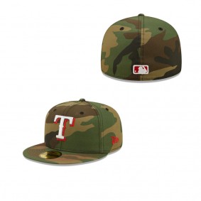 Men's Texas Rangers Camo Team Color Undervisor 59FIFTY Fitted Hat