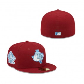 Men's Texas Rangers Cardinal Arlington Stadium Final Season Air Force Blue Undervisor 59FIFTY Fitted Hat