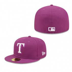 Men's Texas Rangers New Era Grape Logo 59FIFTY Fitted Hat