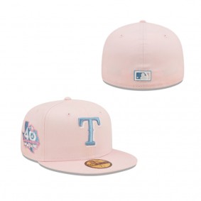 Men's Texas Rangers Pink Sky Blue 40th Anniversary Undervisor 59FIFTY Fitted Hat