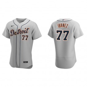 Men's Andy Ibanez Detroit Tigers Gray Authentic Road Jersey
