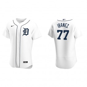 Men's Andy Ibanez Detroit Tigers White Authentic Home Jersey