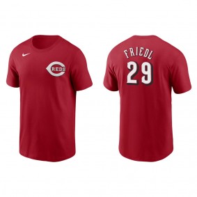 Men's TJ Friedl Cincinnati Reds Red Name & Number T-Shirt