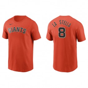 Men's San Francisco Giants Tommy La Stella Orange Name & Number Nike T-Shirt
