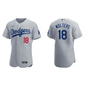 Men's Los Angeles Dodgers Tony Wolters Gray Authentic Alternate Jersey