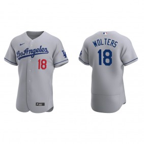 Men's Los Angeles Dodgers Tony Wolters Gray Authentic Road Jersey