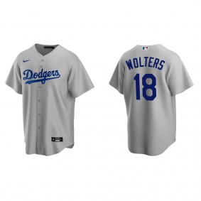 Men's Los Angeles Dodgers Tony Wolters Gray Replica Alternate Jersey