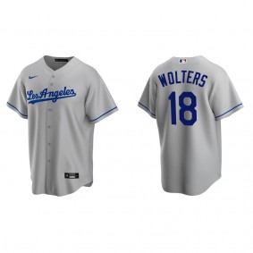 Men's Los Angeles Dodgers Tony Wolters Gray Replica Road Jersey