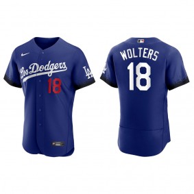 Men's Los Angeles Dodgers Tony Wolters Royal City Connect Authentic Jersey