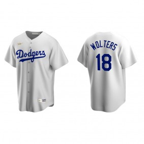 Men's Los Angeles Dodgers Tony Wolters White Cooperstown Collection Home Jersey