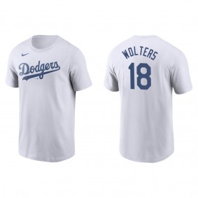 Men's Los Angeles Dodgers Tony Wolters White Name & Number T-Shirt