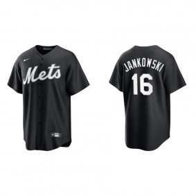 Men's New York Mets Travis Jankowski Black White Replica Official Jersey