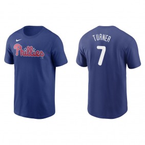 Men's Philadelphia Phillies Trea Turner Royal Name & Number T-Shirt