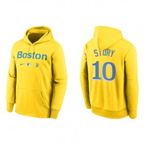 Men's Boston Red Sox Trevor Story Gold 2021 City Connect Therma Hoodie