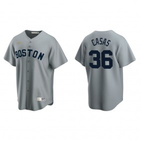 Men's Triston Casas Boston Red Sox Gray Cooperstown Collection Road Jersey
