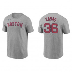 Men's Triston Casas Boston Red Sox Gray Name & Number T-Shirt