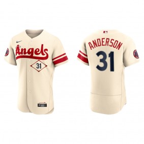 Men's Los Angeles Angels Tyler Anderson Cream City Connect Authentic Jersey