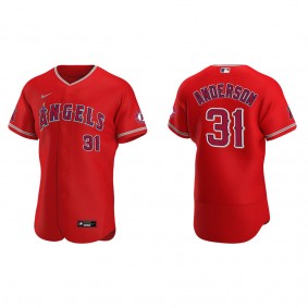 Men's Los Angeles Angels Tyler Anderson Red Authentic Jersey