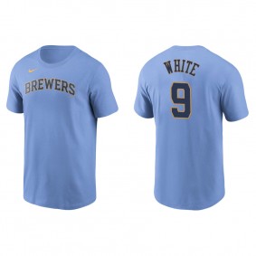 Men's Milwaukee Brewers Tyler White Light Blue Name & Number Nike T-Shirt