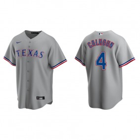 Men's Texas Rangers Willie Calhoun Gray Replica Road Jersey