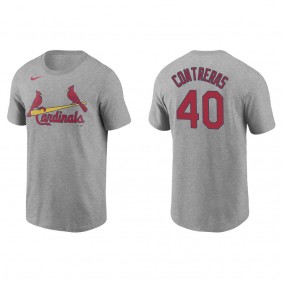 Men's St. Louis Cardinals Willson Contreras Gray Name & Number T-Shirt