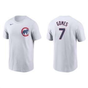 Men's Chicago Cubs Yan Gomes White Name & Number Nike T-Shirt