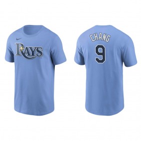 Men's Tampa Bay Rays Yu Chang Light Blue Name & Number T-Shirt