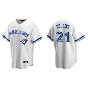 Men's Toronto Blue Jays Zack Collins White Cooperstown Collection Home Jersey