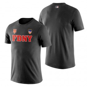 New York Mets Black FDNY T-Shirt