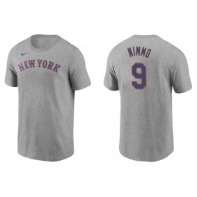 Men's New York Mets Brandon Nimmo Gray Name & Number Nike T-Shirt