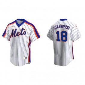 Men's New York Mets Darryl Strawberry White Cooperstown Collection Home Jersey
