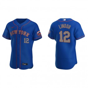 Men's New York Mets Francisco Lindor Royal Authentic Jersey