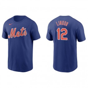 Men's New York Mets Francisco Lindor Royal Name & Number Nike T-Shirt