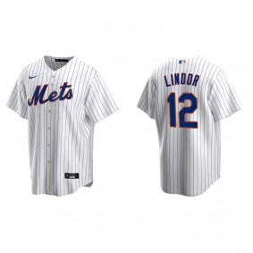 Men's New York Mets Francisco Lindor White Replica Home Jersey