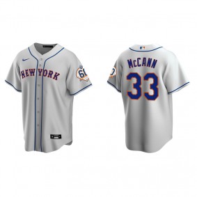 Men's Mets James McCann Gray 60th Anniversary Replica Jersey