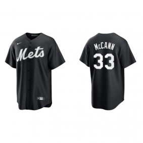 Men's New York Mets James McCann Black White Replica Official Jersey