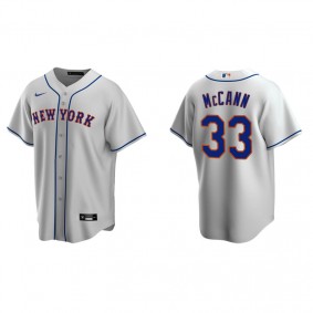 Men's New York Mets James McCann Gray Replica Road Jersey
