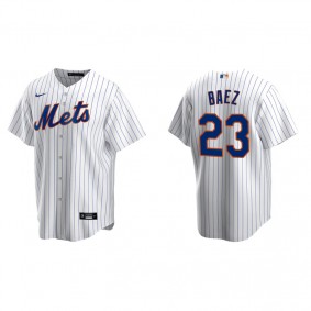 Men's New York Mets Javier Baez White Replica Home Jersey