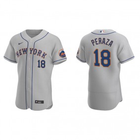 Men's New York Mets Jose Peraza Gray Authentic Road Jersey