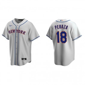Men's New York Mets Jose Peraza Gray Replica Road Jersey