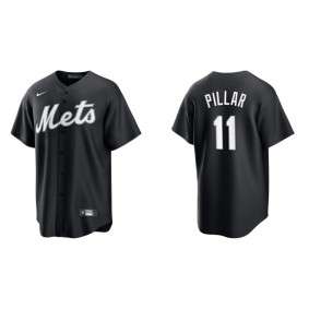 Men's New York Mets Kevin Pillar Black White Replica Official Jersey