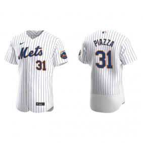 Men's New York Mets Mike Piazza White Authentic Home Jersey
