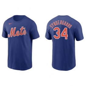 Men's New York Mets Noah Syndergaard Royal Name & Number Nike T-Shirt