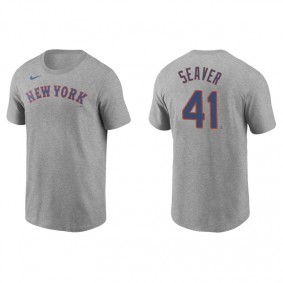 Men's New York Mets Tom Seaver Gray Name & Number Nike T-Shirt