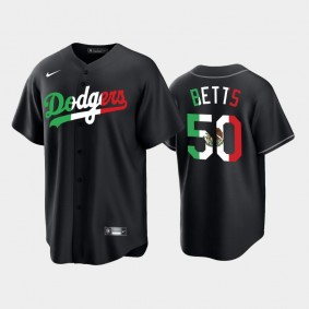 Mookie Betts Dodgers Mexican Heritage Night Black Replica Jersey