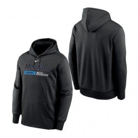 Men's Miami Marlins Nike Black 2023 Postseason Authentic Collection Dugout Pullover Hoodie