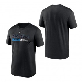 Men's Miami Marlins Nike Black 2023 Postseason Authentic Collection Dugout T-Shirt
